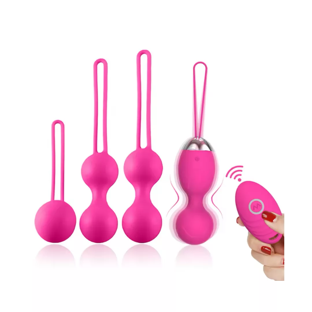 Set 4 Bolas Chinas Kegel con Vibración y Control