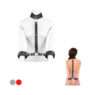 Collar BDSM con Esposas - Cuero Sintético