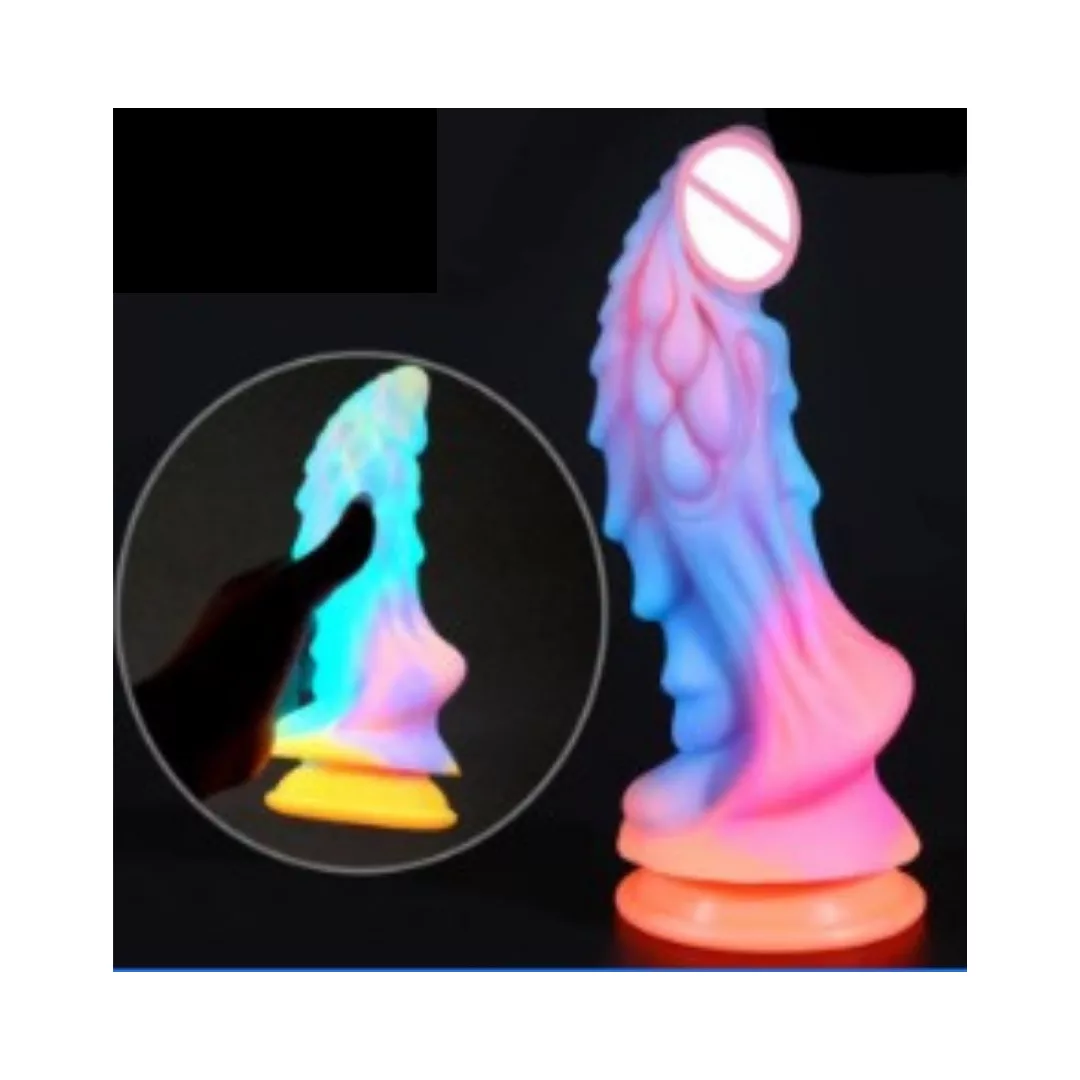 Dildo Dino con Copa Succión - Fosforescente (15.5cm)