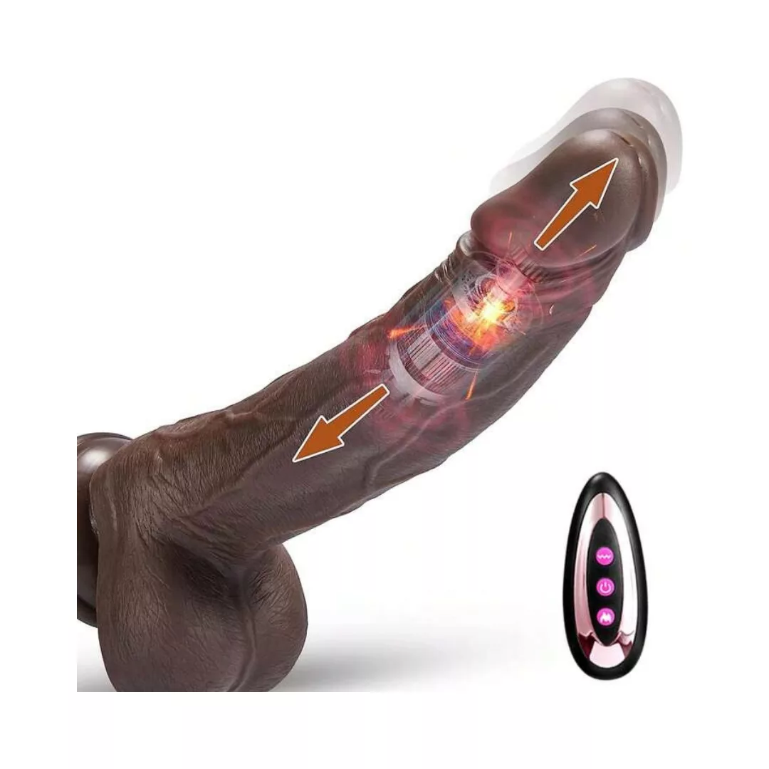 Dildo Telescopic 1.0 con Movimiento, Copa Succión y Control (19cm)