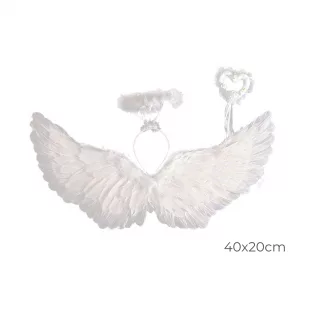 Set Accesorios Ángel (Aureola, Varita, Alas)