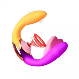 Vibrador Doble con Movimiento y Succionador con Mini Lengua Major