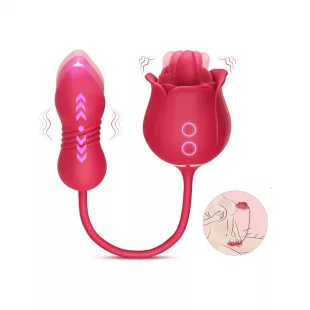 Vibrador con Movimiento y Lengua Rosa Pro