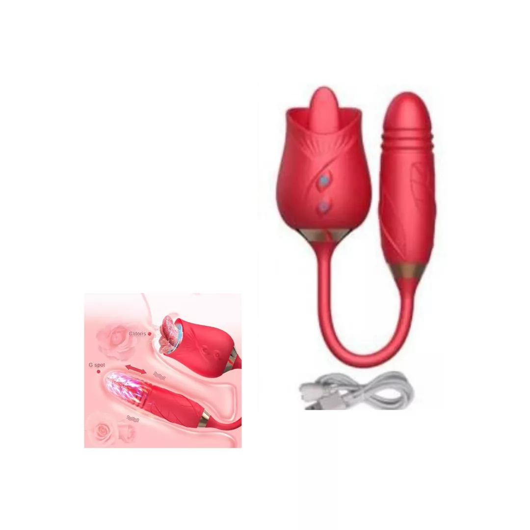 Vibrador con Movimiento y Lengua - Rosamelo
