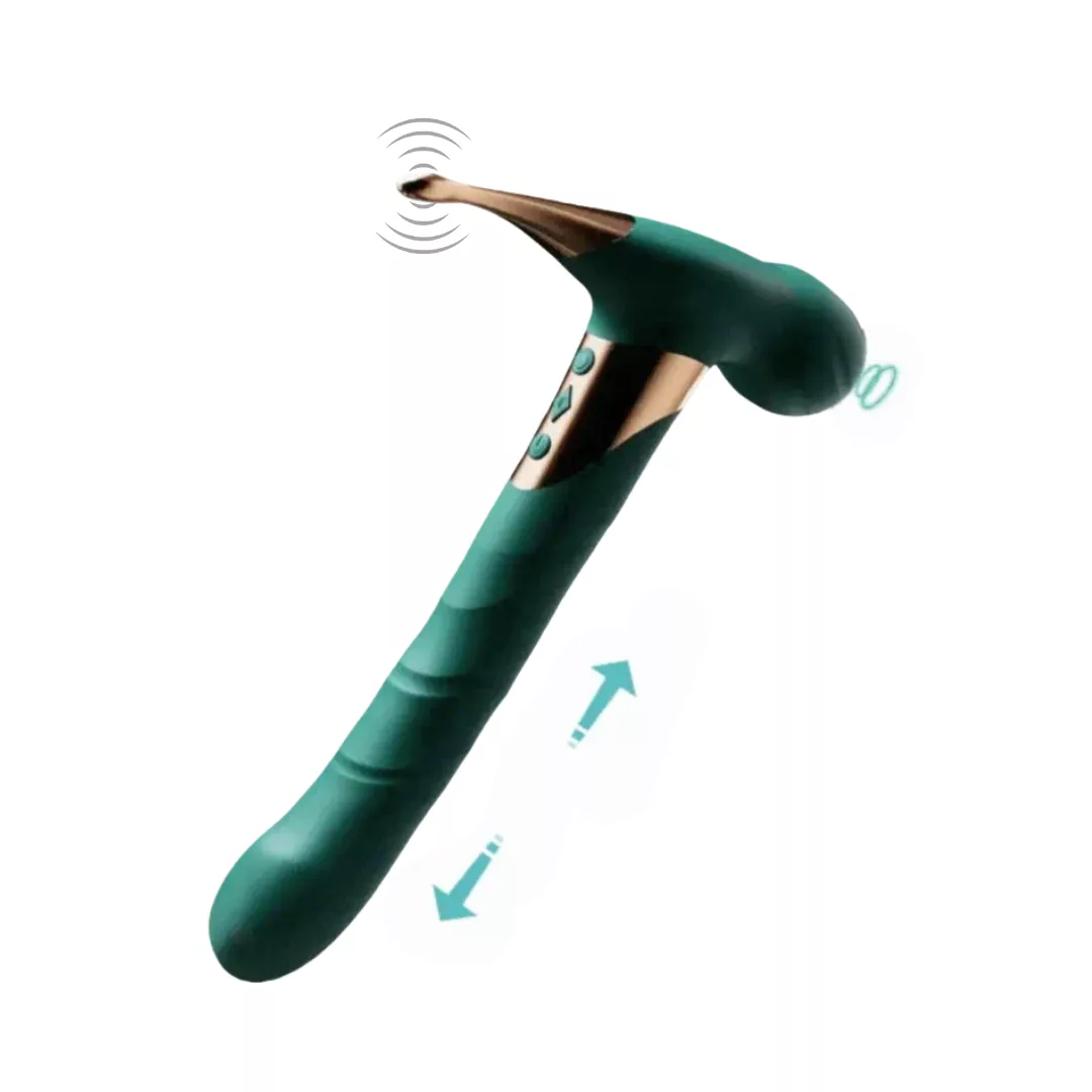 Vibrador con Movimiento Vertical y Calefacción + Succionador Hammer