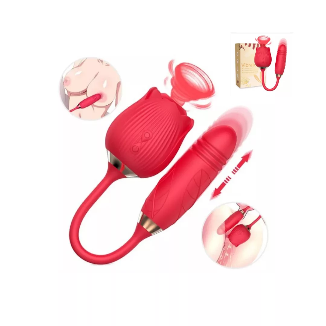 Vibrador con Movimiento y Succionador - Rosamelo