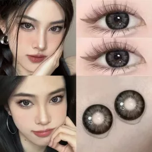 Lentes de Contacto con Agrandamiento de Ojo - Gris Oscuro