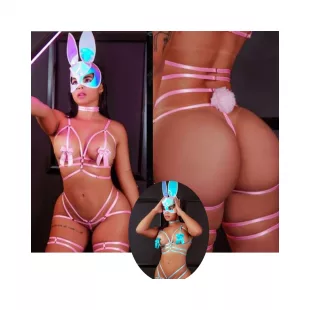 Disfraz Conejita Sexy Arnés + Máscara (S/M) (2 colores)