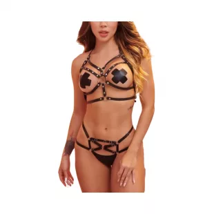 Arnés Negro + Pezoneras (S/M)