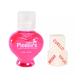 Set Lubricante Íntimo Caliente Saborizado + Dados de Penitencia – Frambuesa (20ml)