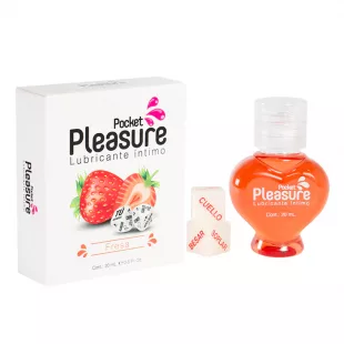 Set Lubricante Íntimo Caliente Saborizado + Dados de Penitencia – Fresa Salvaje (20ml)