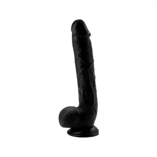Dildo Black con Copa Succión (23cm)