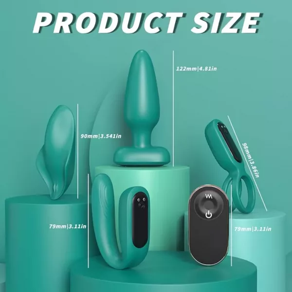Set 4 en 1 con Bala Vibradora Desmontable y Control Remoto – Anillo, Huevo, Plug y Panty - Image 6
