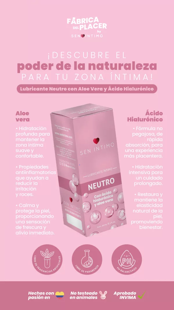 Lubricante Íntimo Neutro con Aloe Vera y Ácido Hialurónico (60ml) - Image 2