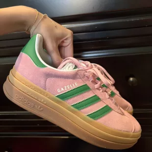 Tenis Gazelle Bold - True Pink / Green / Cloud White ✦ Bajo pedido