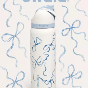 Botella Tipo Owala - Tied and True Lazos Azules (32oz) ✦ Bajo pedido