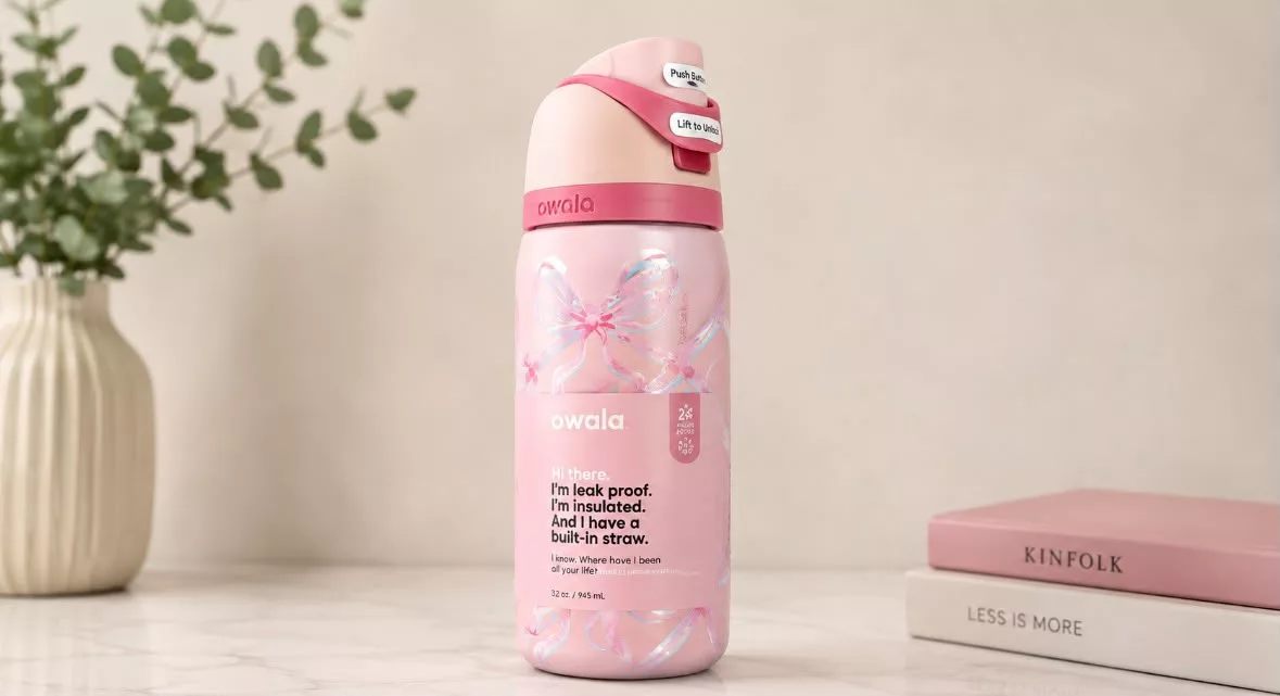 Botella Tipo Owala Lazos, Sugar Plum Fairy (24oz, 32oz) ✦ Bajo pedido