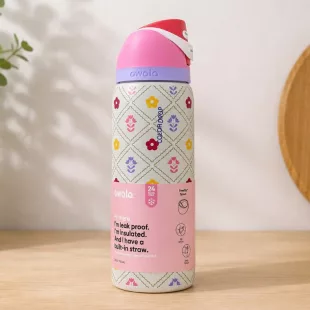 Botella Tipo Owala - Floral (24oz) ✦ Bajo pedido