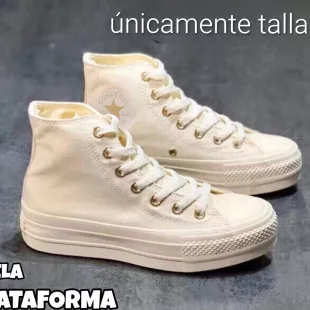 Tenis Chuck Taylor All Star High Top Lift Platform - Beige Dorado ✦ Bajo pedido