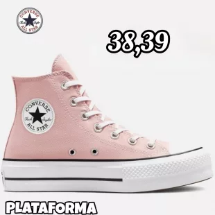 Tenis Chuck Taylor All Star High Top Lift Platform - Rosa Pálido ✦ Bajo pedido