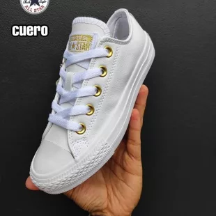 Tenis Chuck Taylor All Star Low Top Cuero - Blanco ✦ Bajo pedido