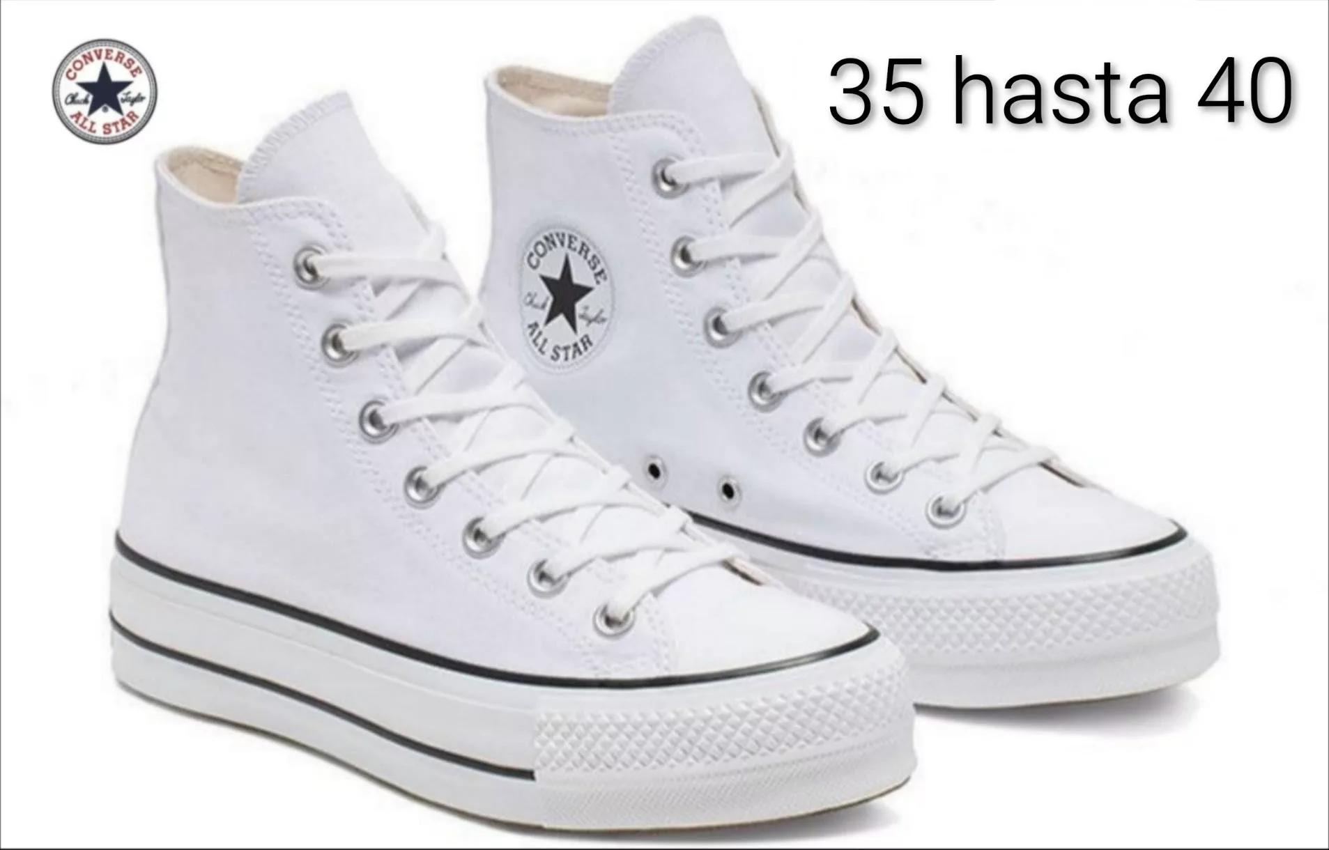 Tenis Chuck Taylor All Star High Top Lift Platform - Blanco ✦ Bajo pedido