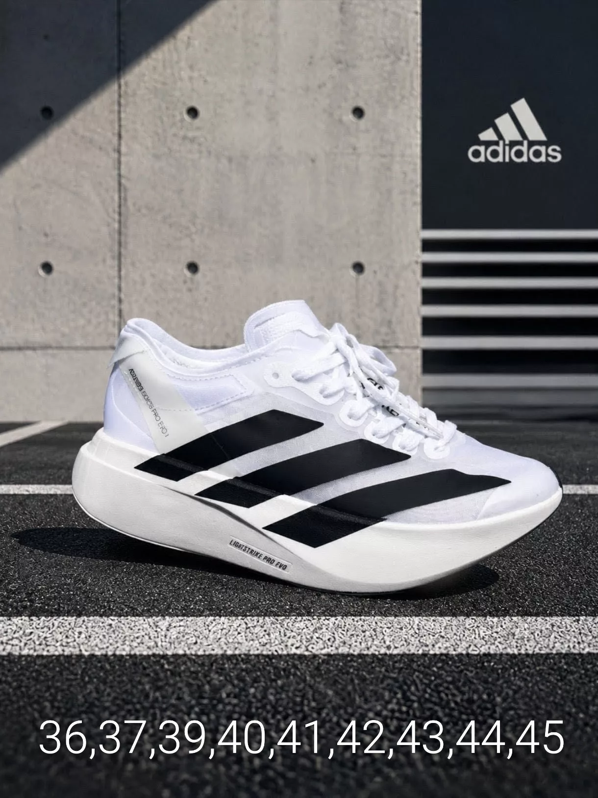 Tenis Adizero Adios Pro Evo 2 Blanco/Negro ✦ Bajo pedido