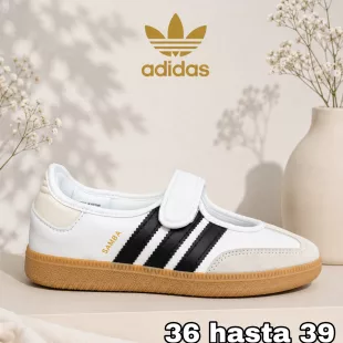 Tenis Samba Mary Jane White Black Gum ✦ Bajo pedido