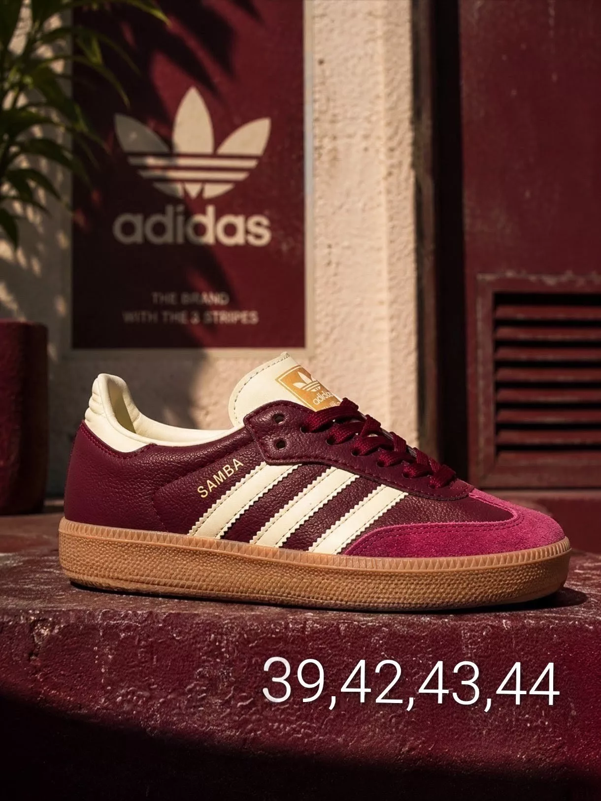 Tenis Samba OG Vino/Blanco ✦ Bajo pedido