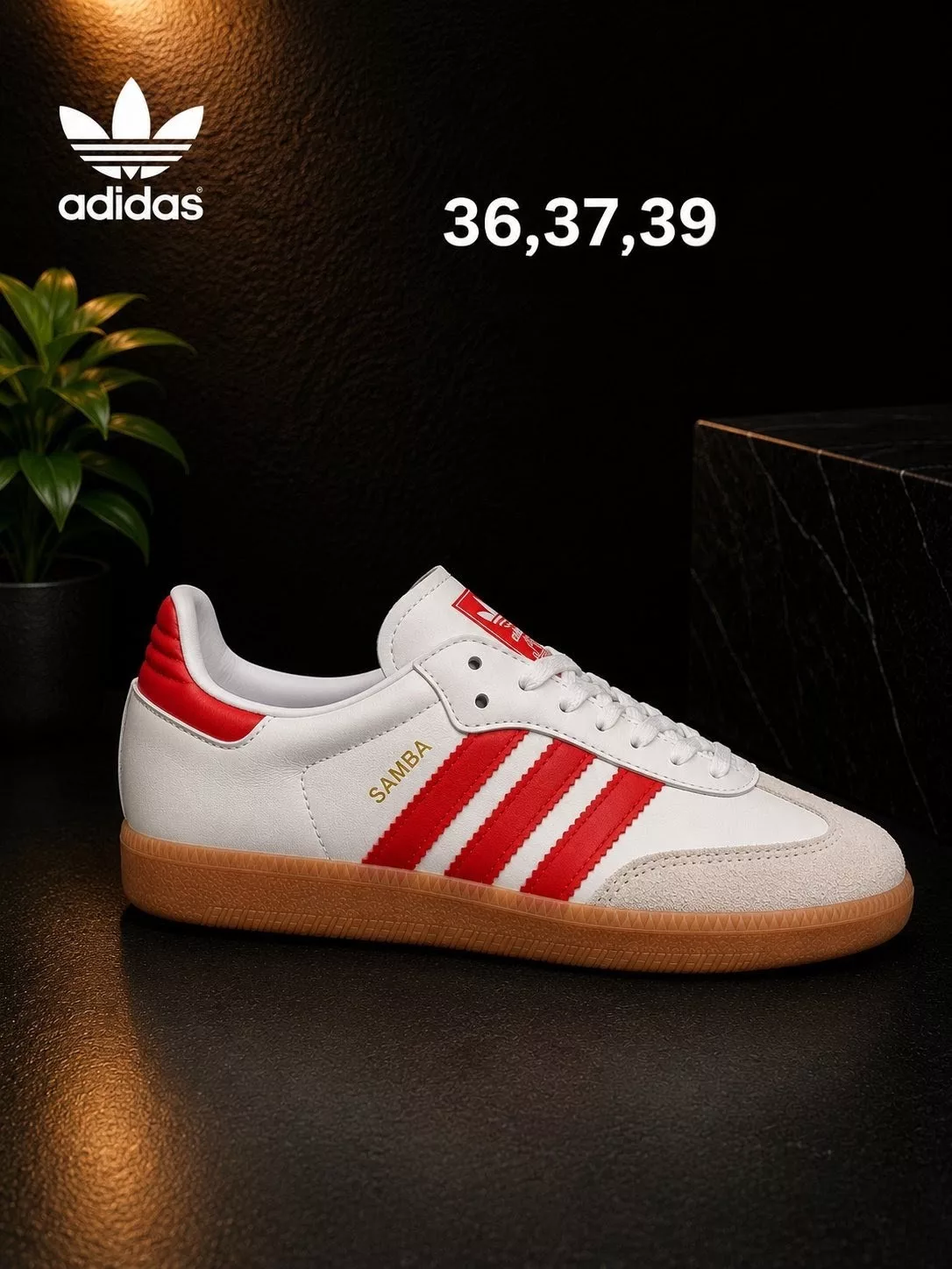 Tenis Samba OG Blanco/Rojo ✦ Bajo pedido
