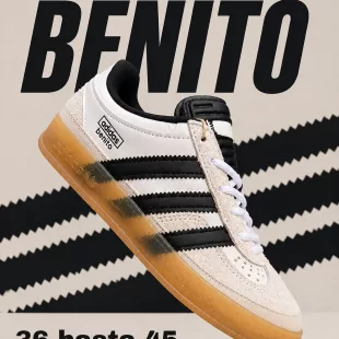 Tenis Gazelle Indoor x Bad Bunny Off White/Black ✦ Bajo pedido