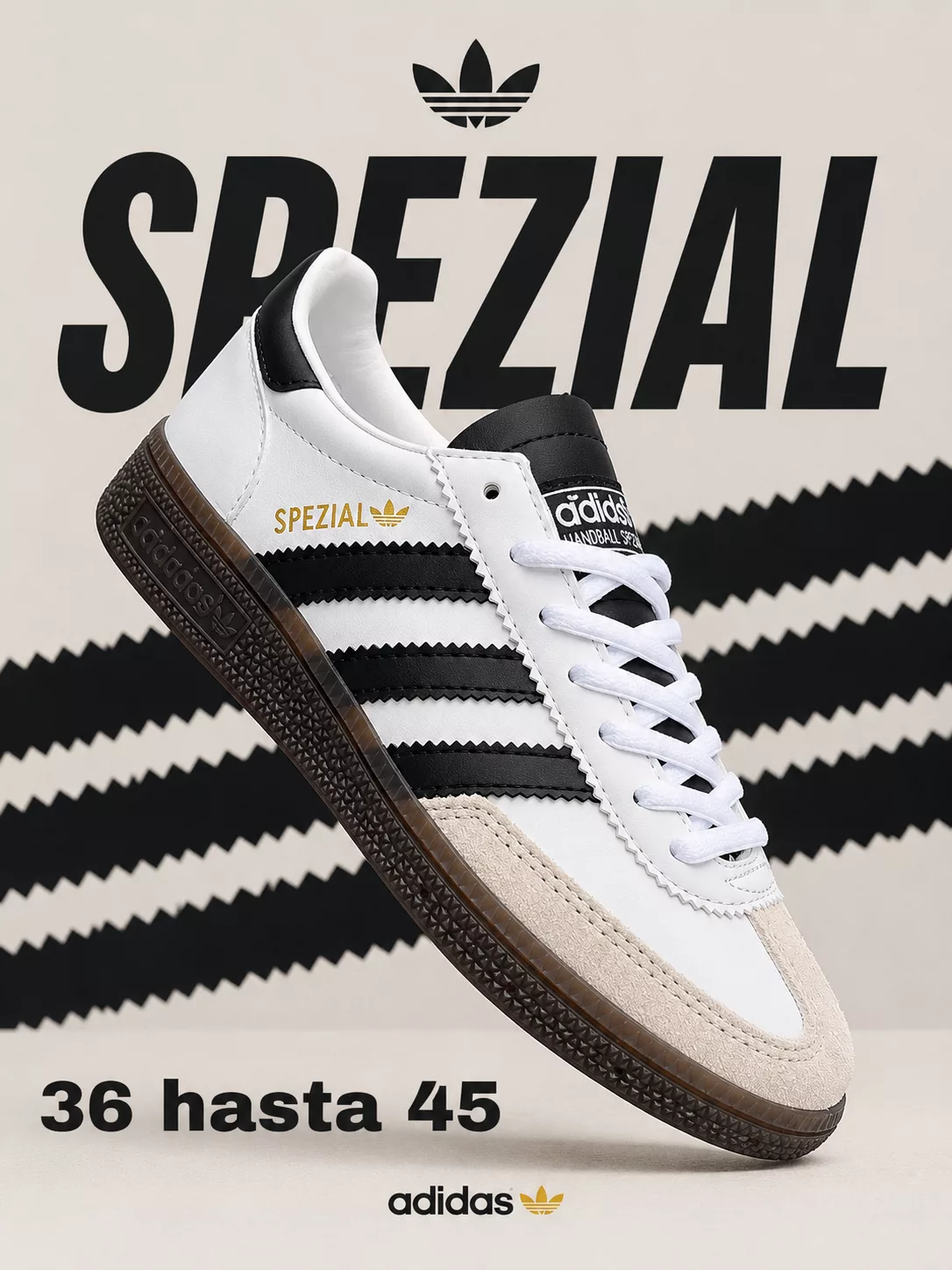 Tenis Handball Spezial Blanco/Negro ✦ Bajo pedido